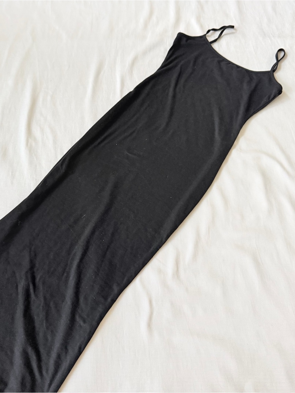 Womens Black Dress Maxi Bodycon Straps Casual Party Stretchy S